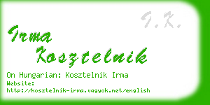 irma kosztelnik business card